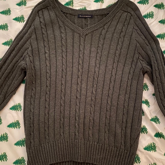 Brandy Melville Ida Cotton Cable Knit V-Neck Sweater - Picture 1 of 2